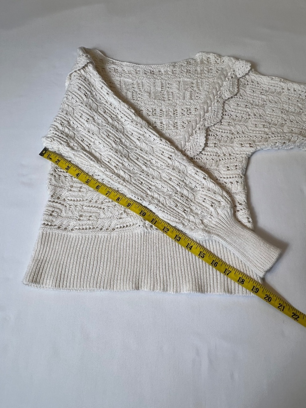 Sezane Scalloped V Design Cotton Alpaca Blend Sweater - Picture 7 of 10